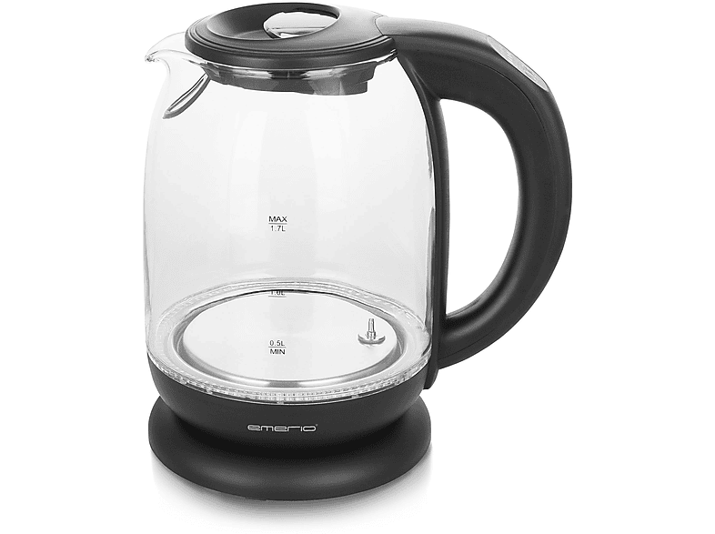 EMERIO WK-119255 Wasserkocher, Glas/Schwarz