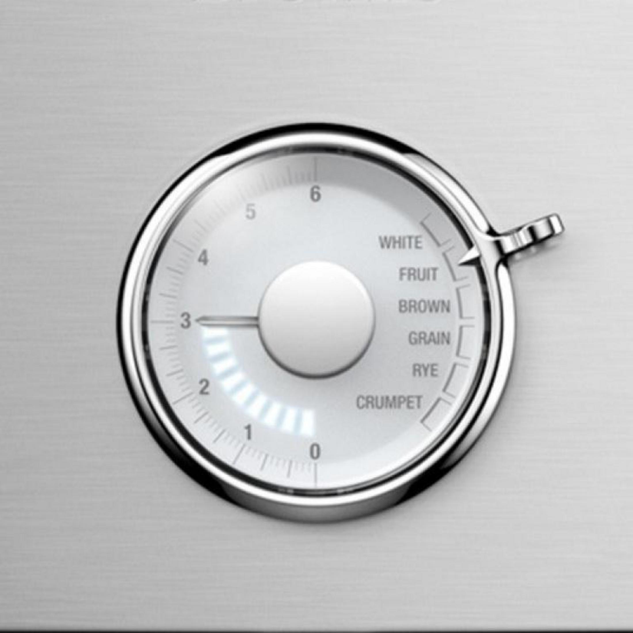 Termometr bezdotykowy, biało-fioletowy, z przyciskiem i soczewką.