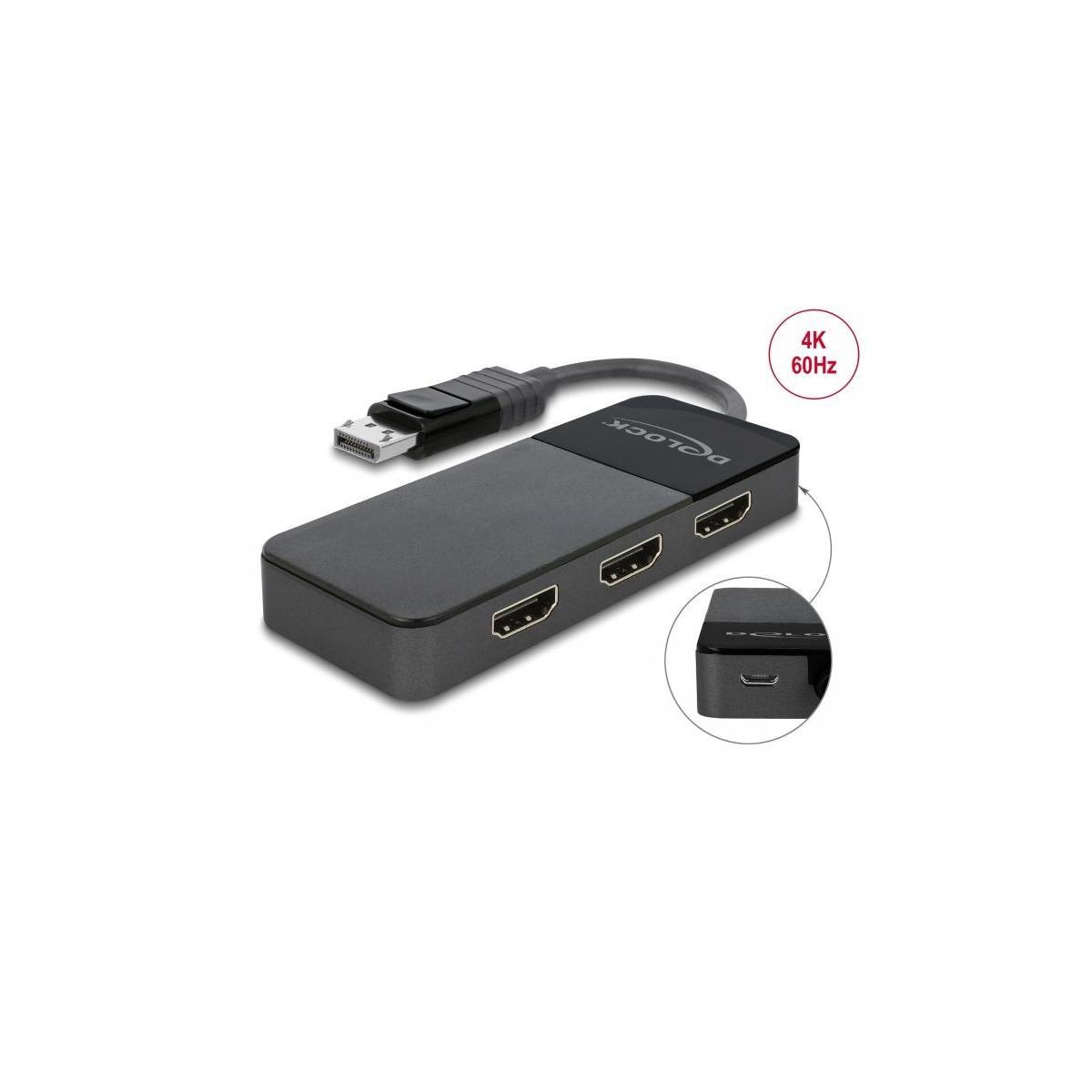 DELOCK 87770 DisplayPort Schwarz Splitter