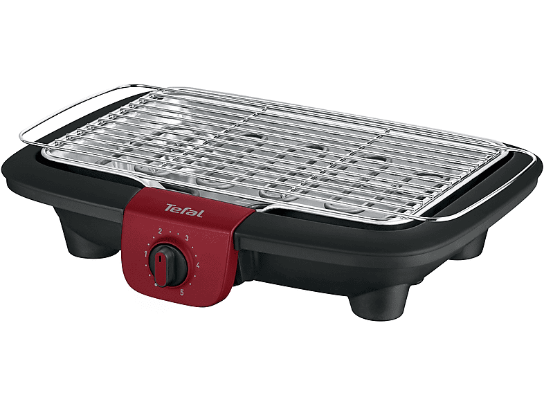TEFAL BG 90E5 EASY GRILL ADJUST SCHWARZ/BURGUNDROT Elektrogrill, Rot/Schwarz (2300 Watt)