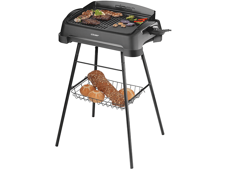 CLOER 6750 BBQELEKTROGRILL Elektrogrill, Schwarz (2000 Watt) SATURN