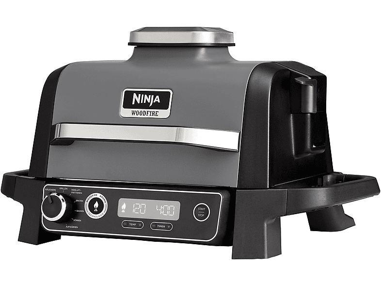 GRILL NINJA OUTDOOR Schwarz WOODFIRE Elektrogriill, OG701EU ELEKTRISCHER