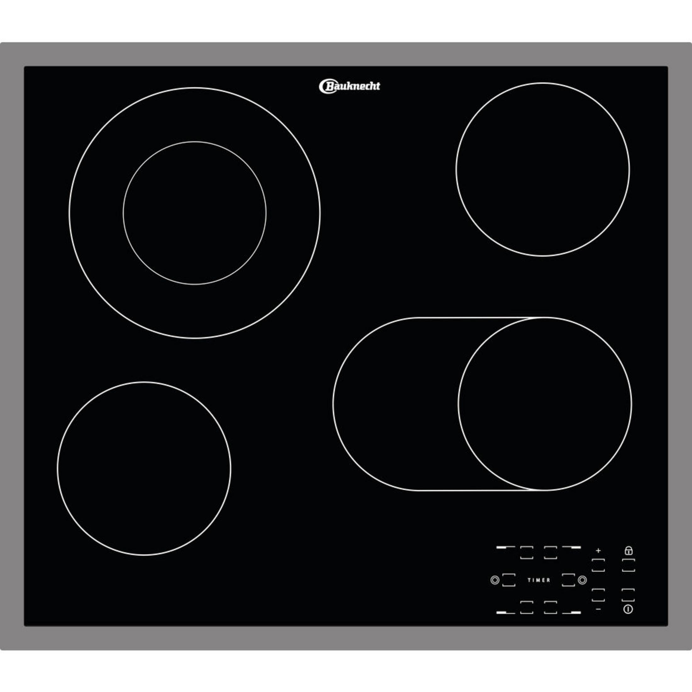 BAUKNECHT CTAR 9642 IN PIANO COTTURA A INDUZIONE, 4 zone di cottura, dimensioni: L 577 mm, P 507 mm, piano in Vetroceramica, Nero