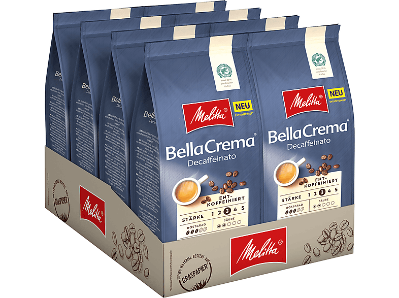 MELITTA BellaCrema Decaffeinato Ganze Kaffeebohnen 8x 1 kg MediaMarkt