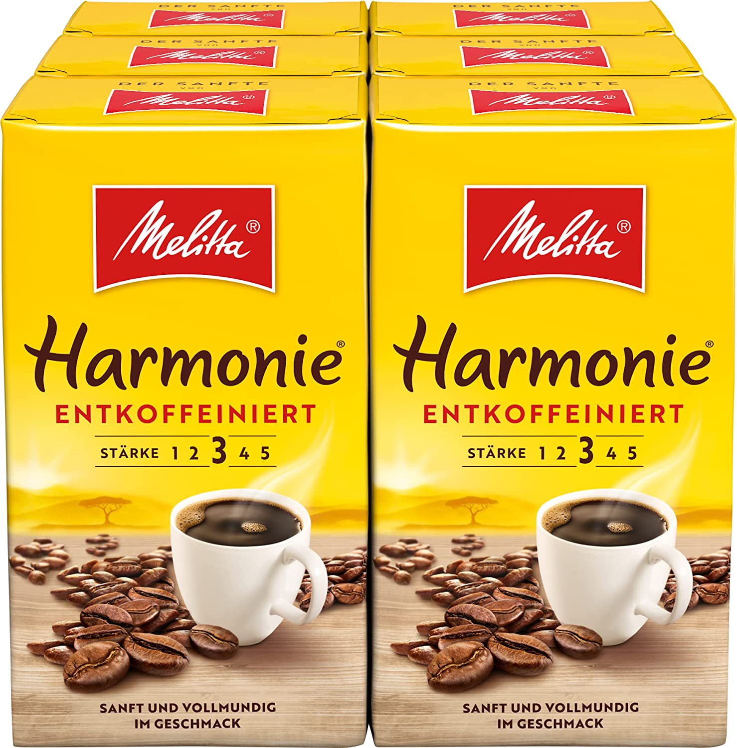 Harmonie Entkoffeiniert MELITTA Filterkaffee 6x500g