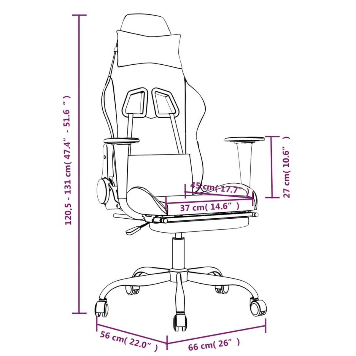 VIDAXL 345413 Stuhl, Schwarz Gaming