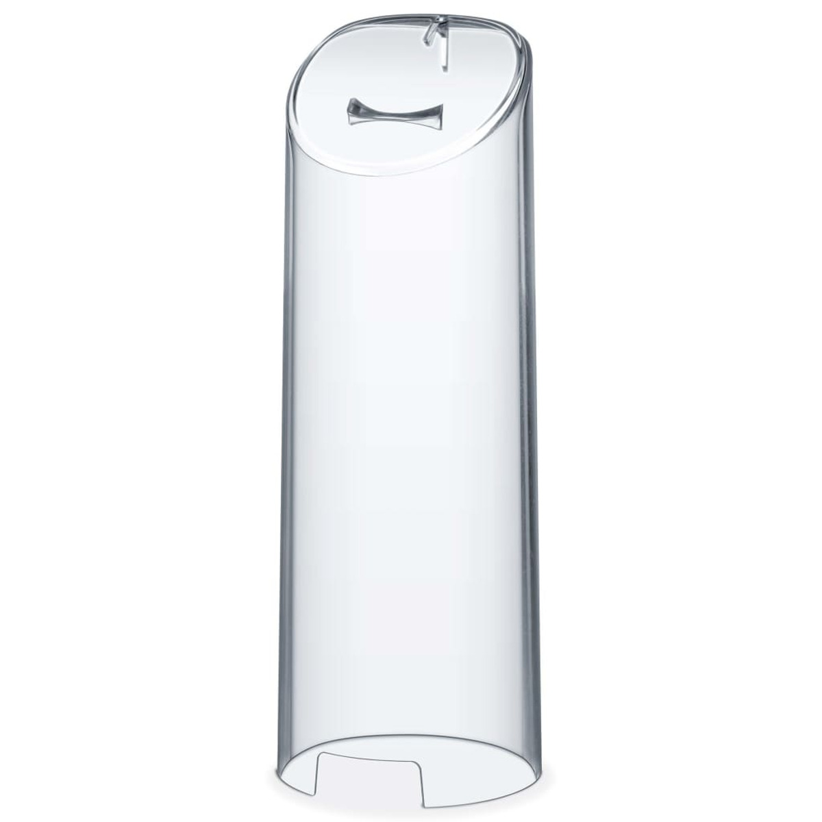 Tubo de plástico transparente con una ranura. El tubo es transparente.