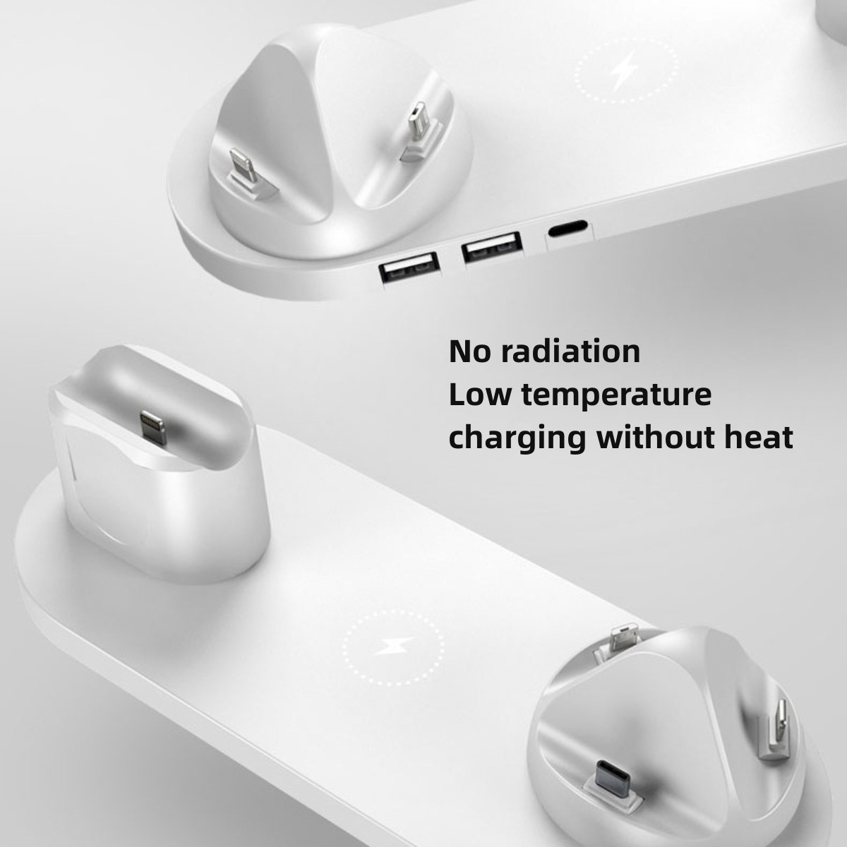 ENBAOXIN Weißes kabelloses - Ladegerät für das Weiß Ladegerät Schaden ohne und Gerät Allgemein, 6-in-1, Induktives intelligent Multifunktional