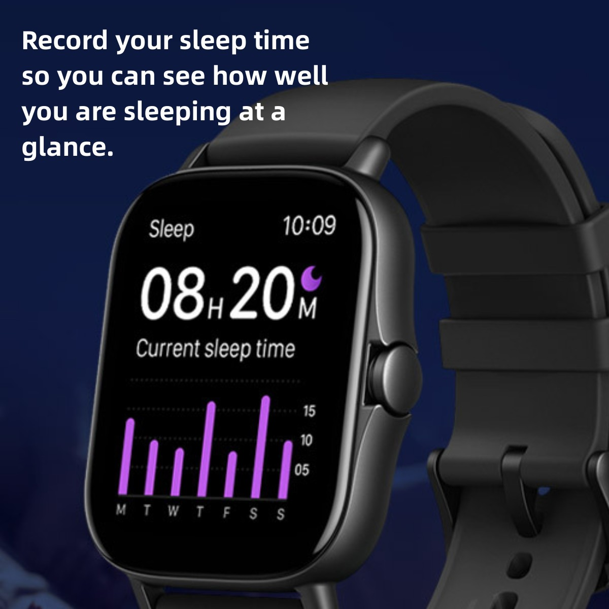 SYNTEK Smartwatch,Fitness,Intelligente und mm, Stilvoll, Silikon, gesundheitsbewusst EKG-Sportuhr – Aluminium 270 funktional Smartwatch Schwarz