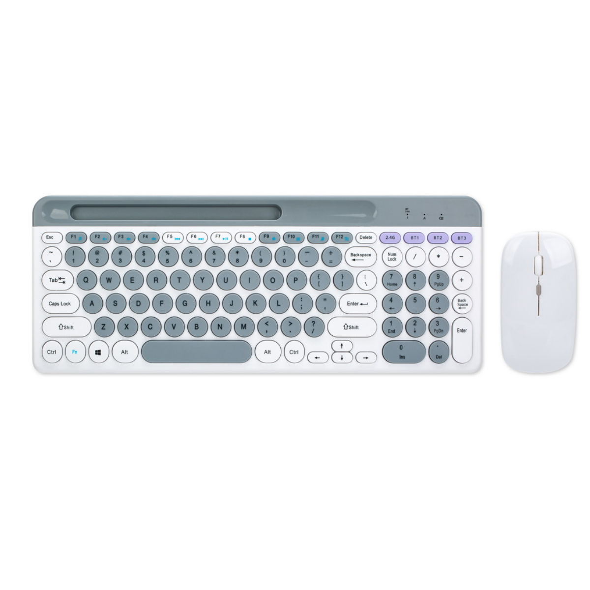 BRIGHTAKE Tastatur Maus wiederaufladbare Tastatur und Weiß Tastatur, Bluetooth Set Set, Weiß Maus Kabellose