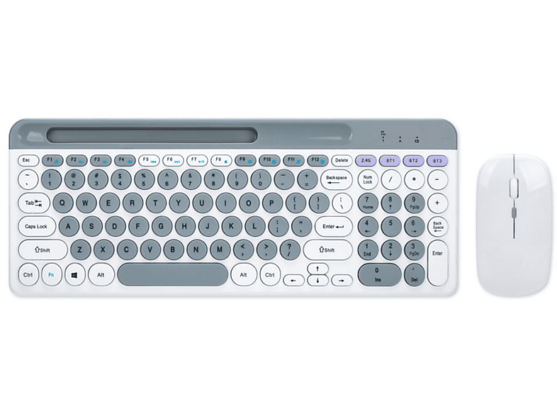 Bluetooth Tastatur Maus BRIGHTAKE und Weiß wiederaufladbare Set Set, Tastatur Maus Weiß Kabellose Tastatur,