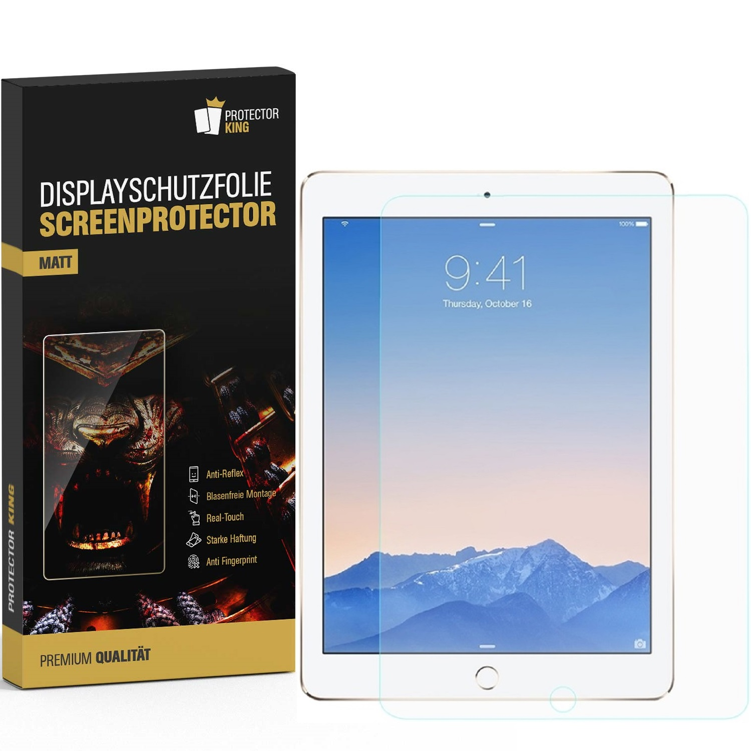 PROTECTORKING Schutzfolie 9.7) Air ENTSPIEGELT ANTI-REFLEX Displayschutzfolie(für iPad MATT Apple 4x
