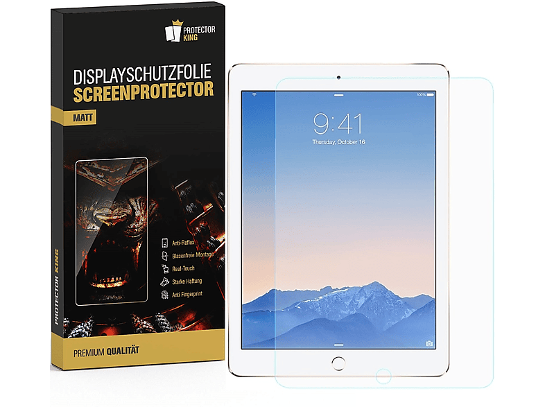 PROTECTORKING 3x Schutzfolie ANTI-REFLEX MATT ENTSPIEGELT Displayschutzfolie(für Apple iPad Air 2 9.7)