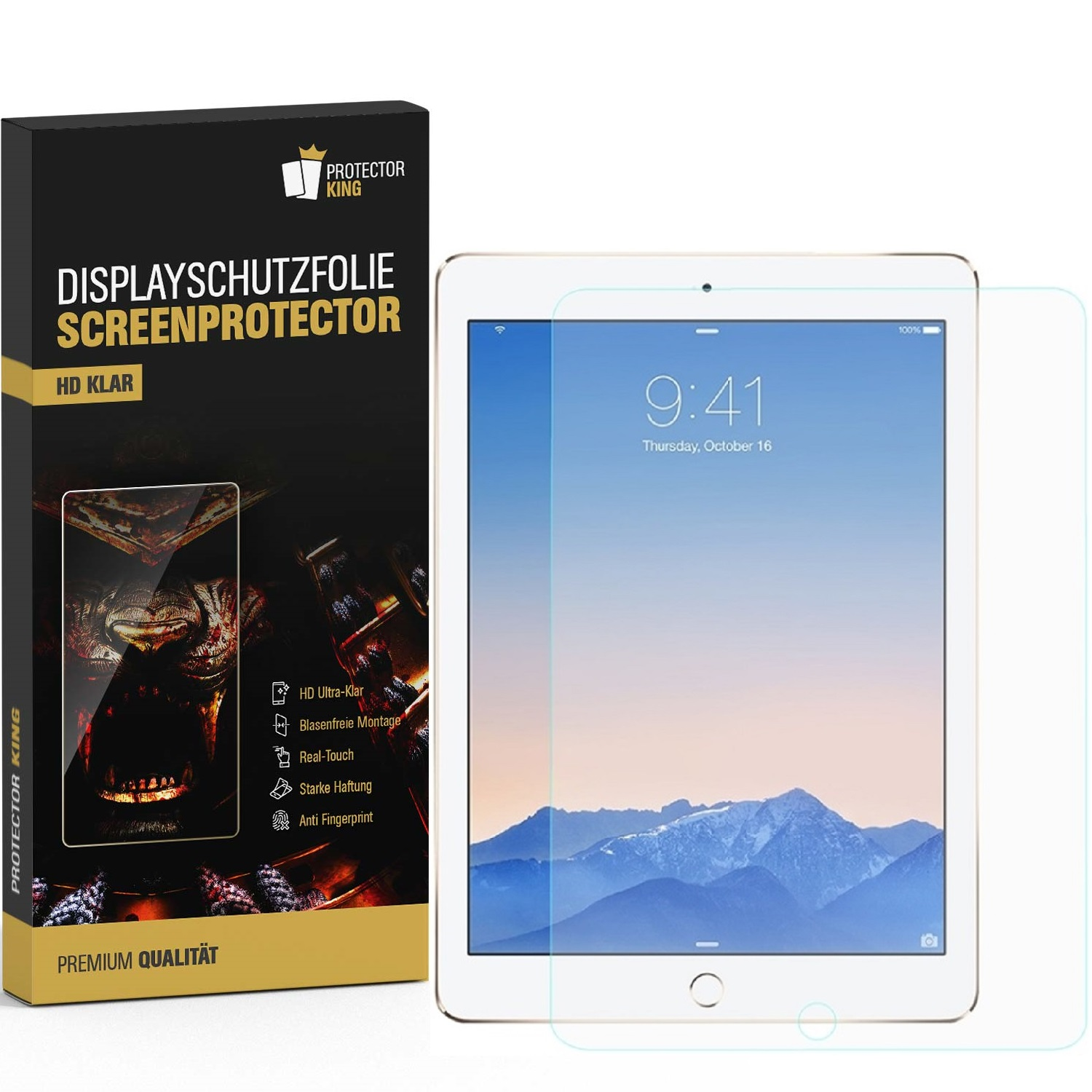 KLAR HD 2 Displayschutzfolie(für Air 9.7) 2x PROTECTORKING Schutzfolie iPad Apple