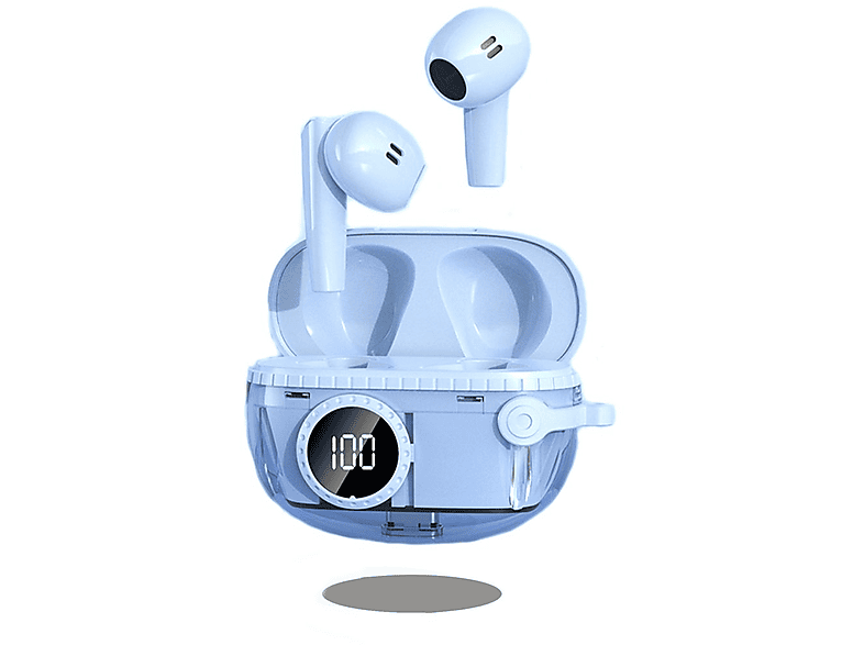 KINSI Bluetooth Kabellose Kopfhörer, Mini-Smart-Touch, LED-Display Ladekoffer, In-ear Kopfhörer Bluetooth blau