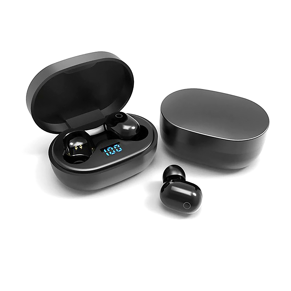 KINSI In-Ear-Bluetooth Headset, Headset In-ear Bluetooth Mini-Smart-Touch-Kopfhörer, LED-Display, schwarz Bluetooth