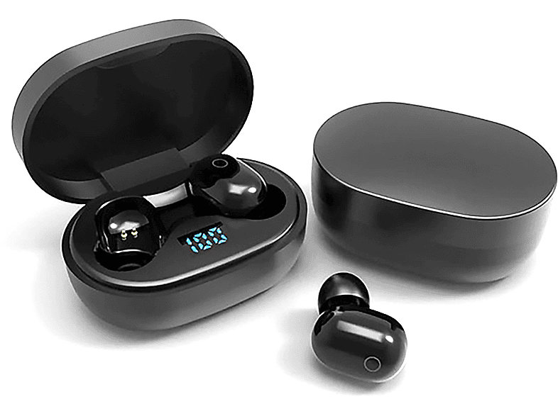 KINSI In-Ear-Bluetooth Headset, LED-Display, Mini-Smart-Touch-Kopfhörer, In-ear Headset Bluetooth Bluetooth schwarz