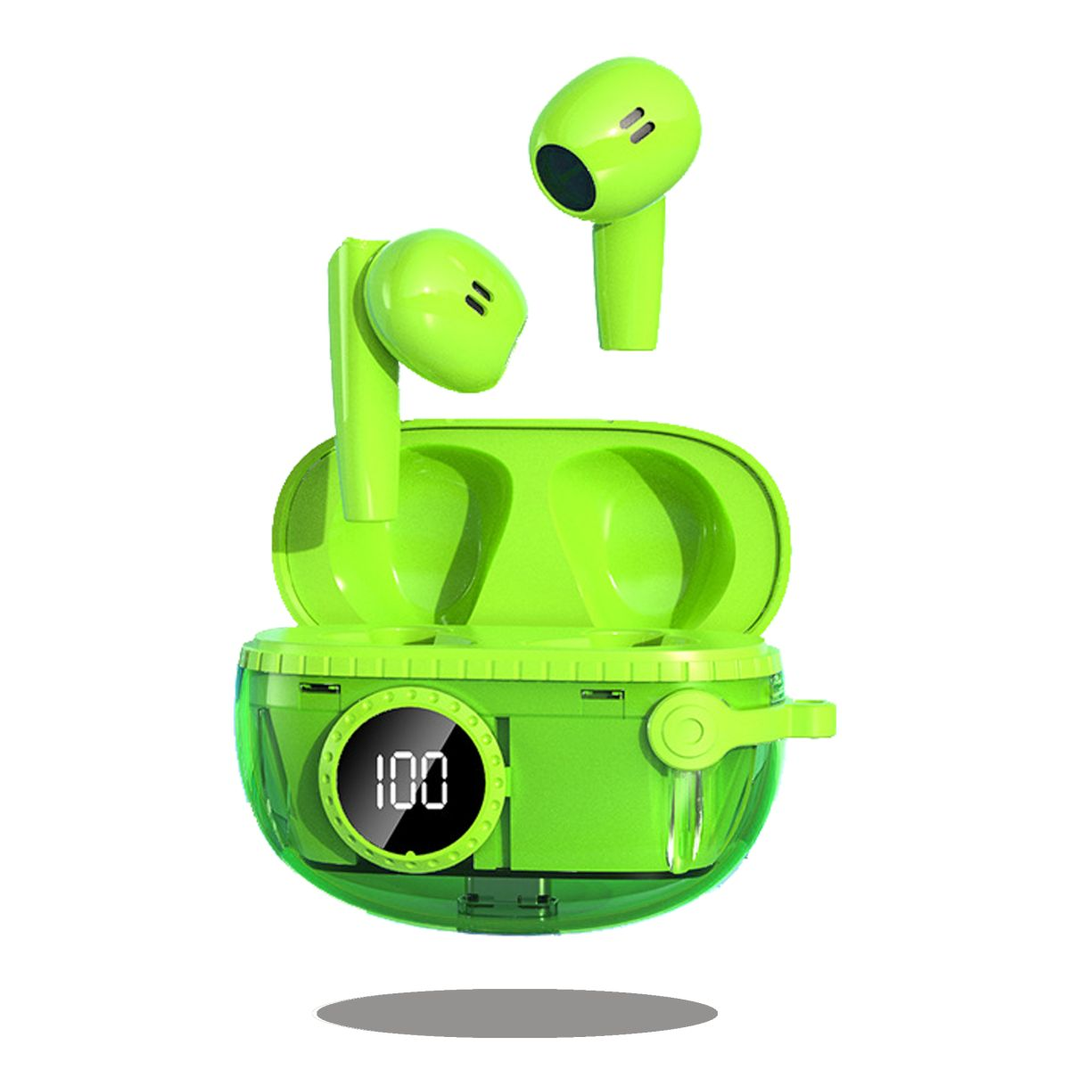 Bluetooth grün Kopfhörer Mini-Smart-Touch, KINSI Kabellose LED-Display, Bluetooth-Kopfhörer In-ear Kopfhörer,