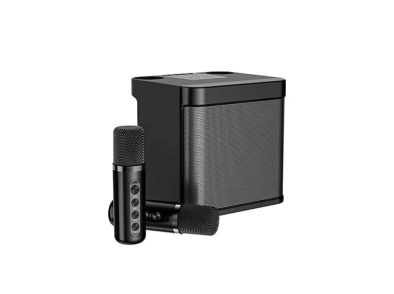 ENBAOXIN Bluetooth Lautsprecher Set, schwarze singende Sound integrierte Maschine, drahtloses Mikrofon Drahtloses Mikrofon Schwarz