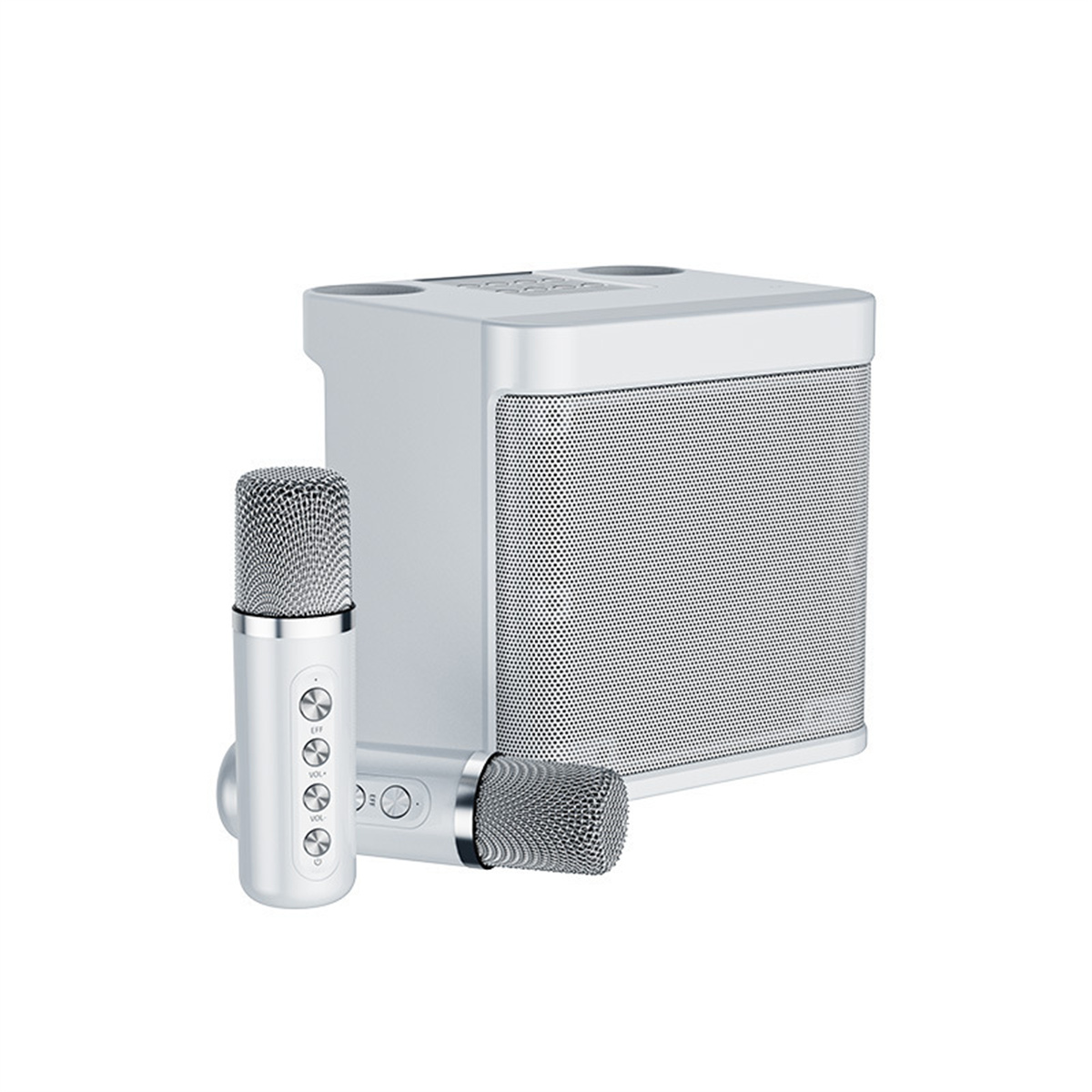 SYNTEK Bluetooth-Lautsprecher-Set Singen Drahtloses Mikrofon Wireless Bluetooth Mikrofon Audio Rot Karaoke All-in-One