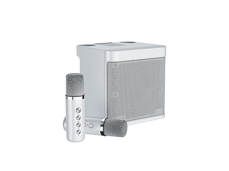 ENBAOXIN Drahtloses Wireless Singing Weiß Audio Weiß Bluetooth-Lautsprecherset All-in-One Microphone Mikrofon
