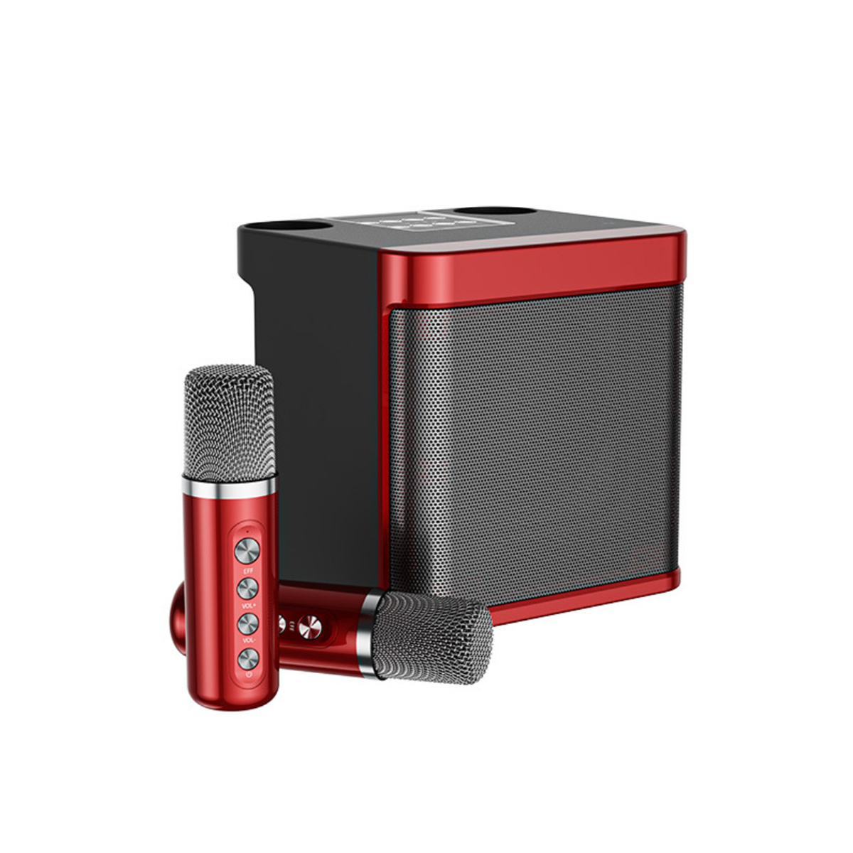 Mikrofon Mikrofon All-in-One Audio Rot Singen Karaoke Bluetooth-Lautsprecher-Set Bluetooth Drahtloses Wireless SYNTEK