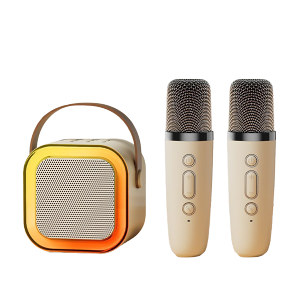 SYNTEK drahtloser Mikrofon Weiß Audiomikrofon, Bluetooth Eingebautes weißes Dual-Mikrofon Mikrofon, Lautsprecher,