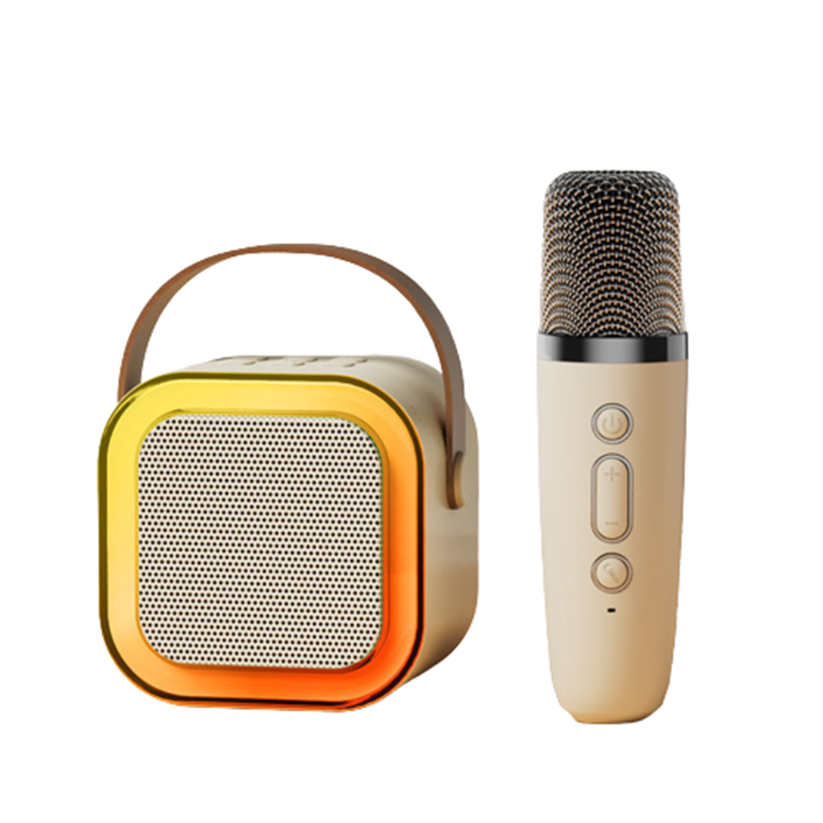 SYNTEK drahtloser Mikrofon Weiß Audiomikrofon, Bluetooth Eingebautes weißes Dual-Mikrofon Mikrofon, Lautsprecher,