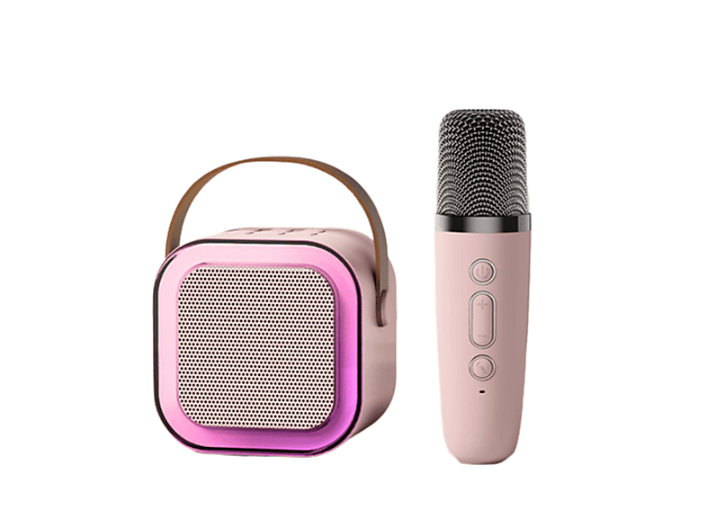 Mikrofon drahtloser einzelnes Audiomikrofon, rosa Rosa SYNTEK Bluetooth Integriertes Mikrofon Mikrofon, Lautsprecher,