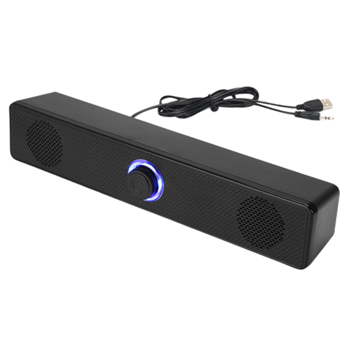 Audio - Subwoofer, Subwoofer Bluetooth Zwei Lautsprecherführungslöcher, kabelgebundener Schwarzer ENBAOXIN Schwarz Long Strip