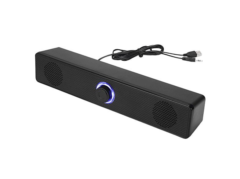 ENBAOXIN Schwarzer Long Strip Subwoofer, Bluetooth Subwoofer kabelgebundener Schwarz Lautsprecherführungslöcher, - Zwei Audio