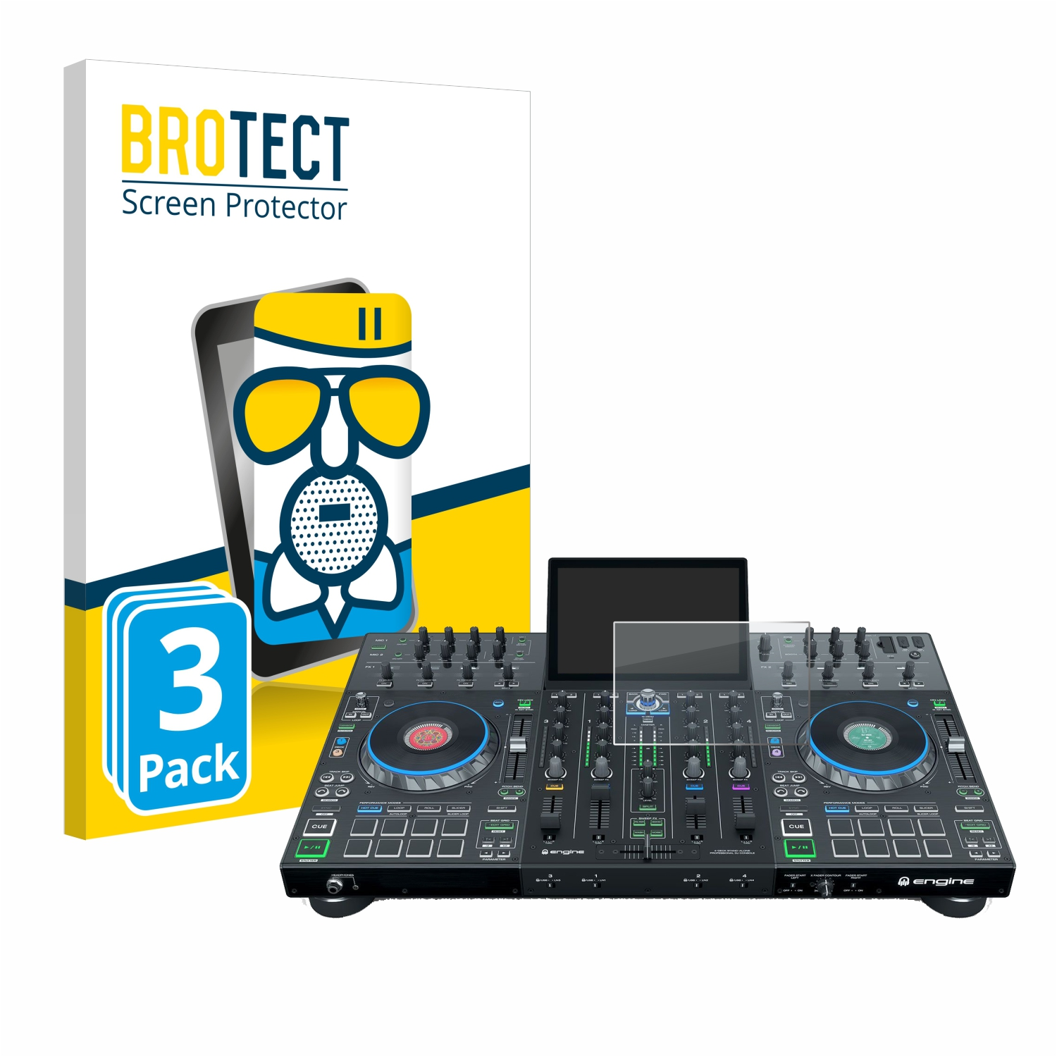 Airglass Denon BROTECT 4) Schutzfolie(für 3x DJ Prime matte