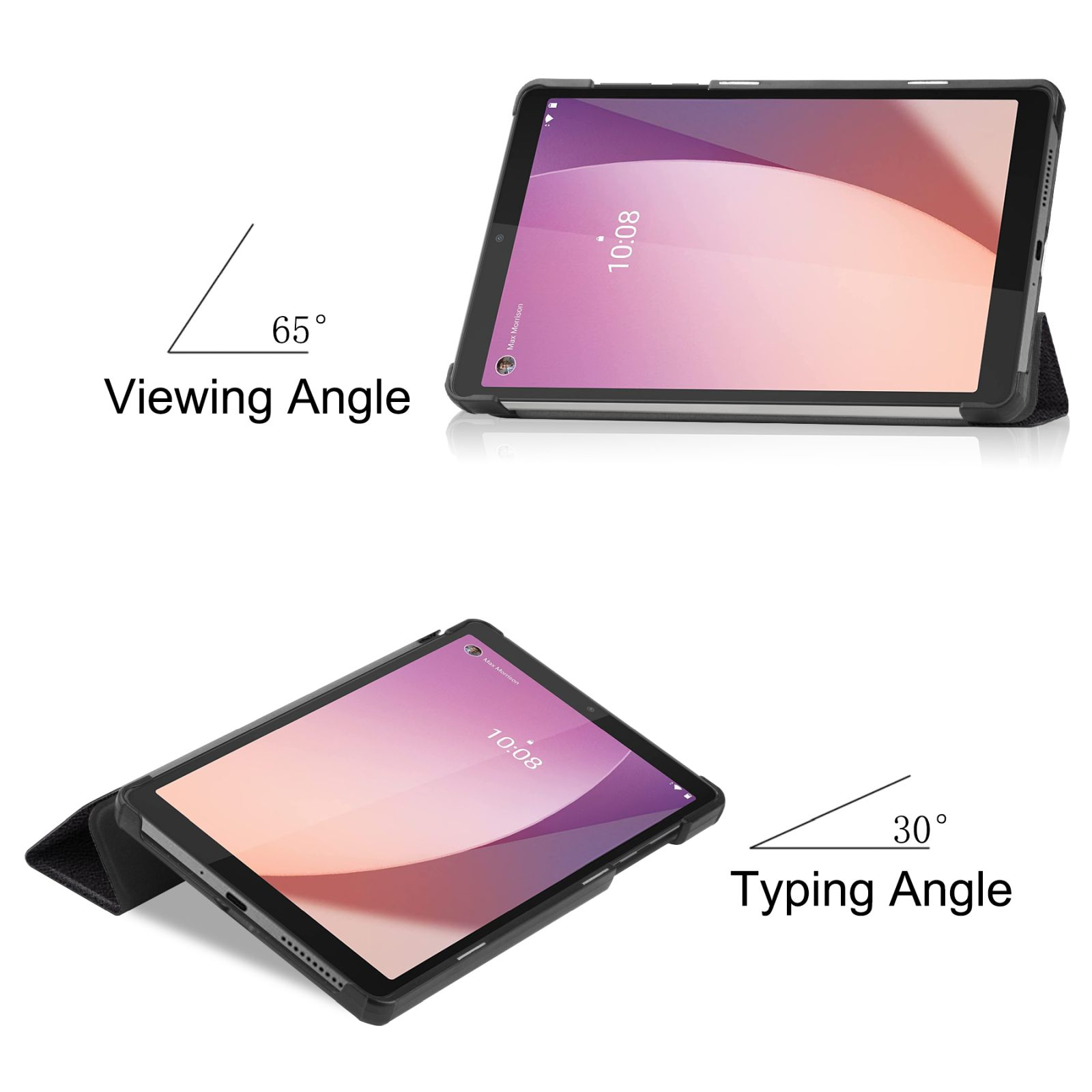 Tablet-Hülle, flexible TPU matte Rückseite, Galaxy-Design.