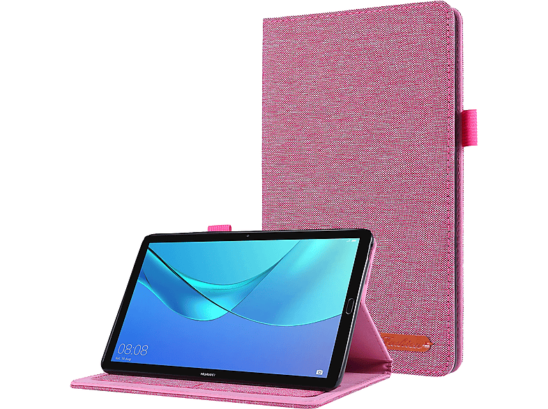 LOBWERK Hülle Schutzhülle Bookcover für Lenovo Tab M8 (4th Gen) TB-300FU 2023 Kunstleder, Dunkelpink