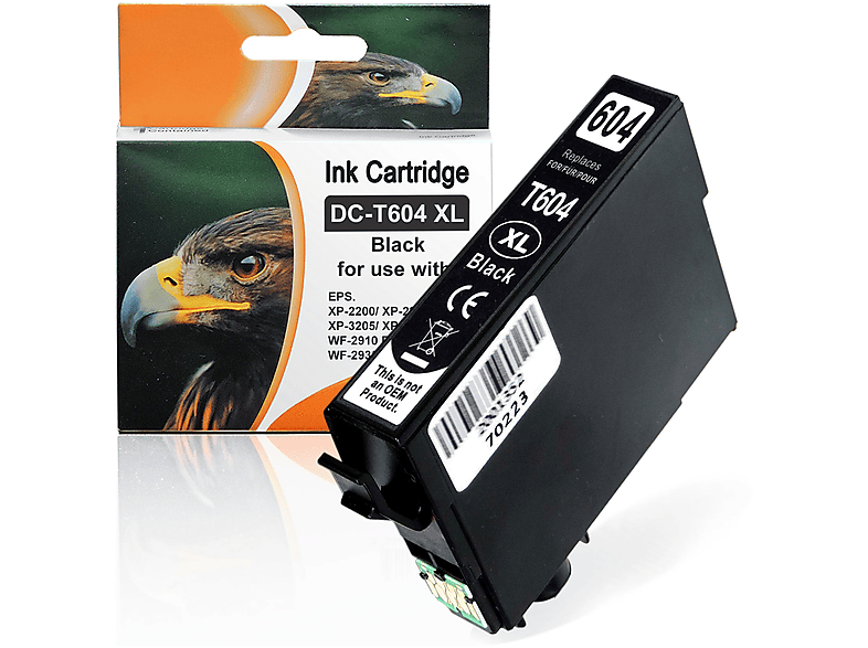 D&C Epson 500 für 604XL) Schwarz Black C13T10H14010, von Seiten Schwarz 604XL Tinte Patrone (C13T10H14010, Kompatibel BK Druckerpatrone D&C
