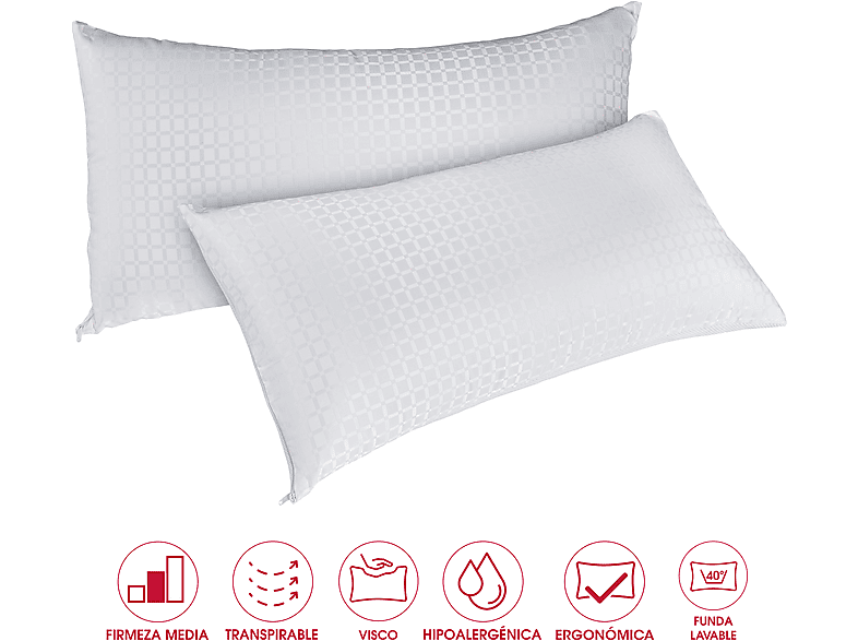 Almohada Visco 90 cm PIKOLIN, Blanco MediaMarkt