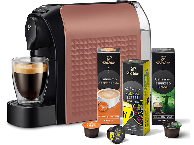TCHIBO CAFISSIMO Kapseln + Crema, 30 und Kaffeemaschine Caffè für Powder Espresso Kaffee Kapselmaschine, \