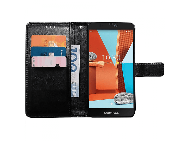 Fairphone Plus, 3-karten, CASEONLINE Bookcover, 3 Schwarz Fairphone,