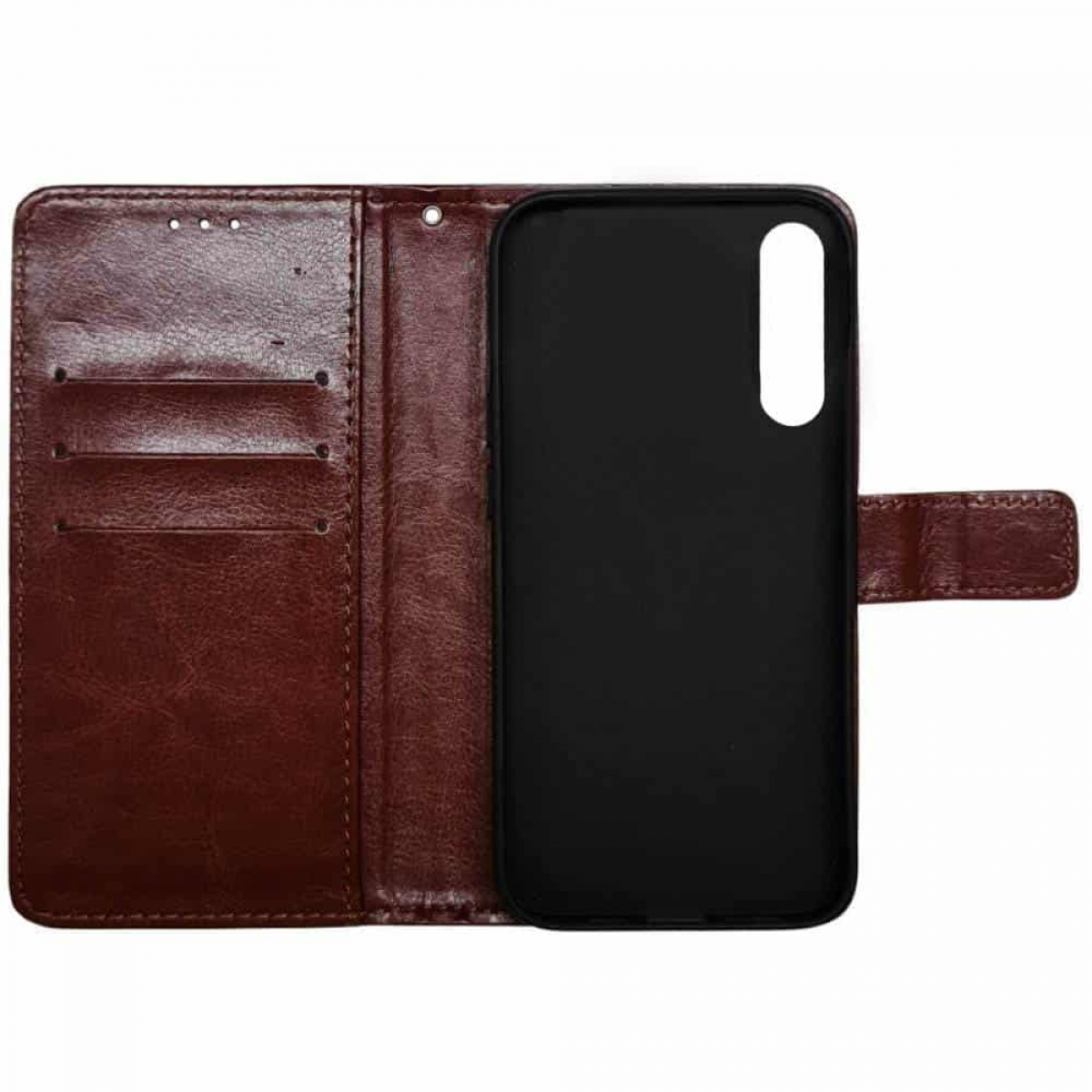 CASEONLINE 3-karten, Bookcover, Sony, Xperia V, 5 Braun