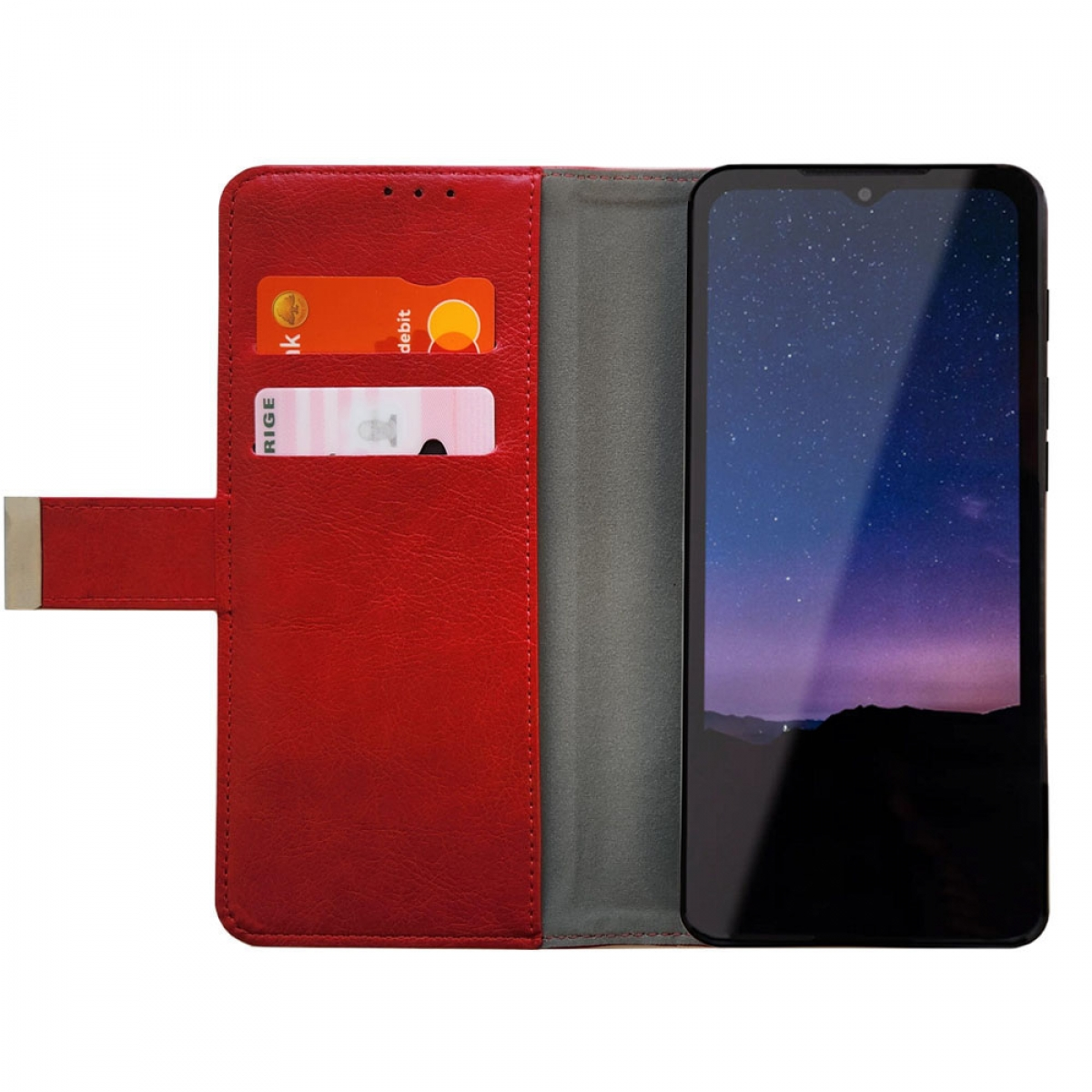 Klappbare, Rot S75, Bookcover, CASEONLINE Cat,