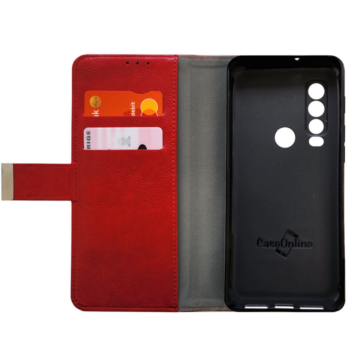 CASEONLINE Klappbare, Bookcover, S75, Rot Cat