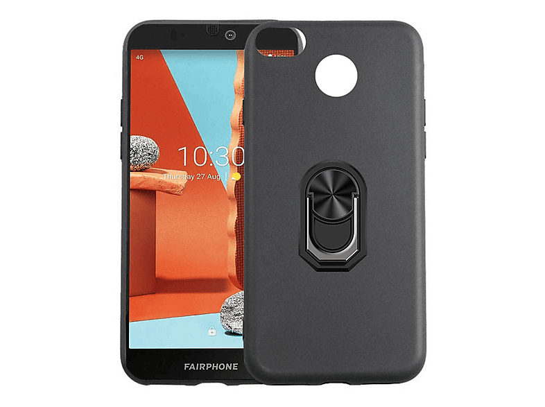 3 Schwarz Backcover, CASEONLINE Plus, Fairphone, Ringhülle, Fairphone