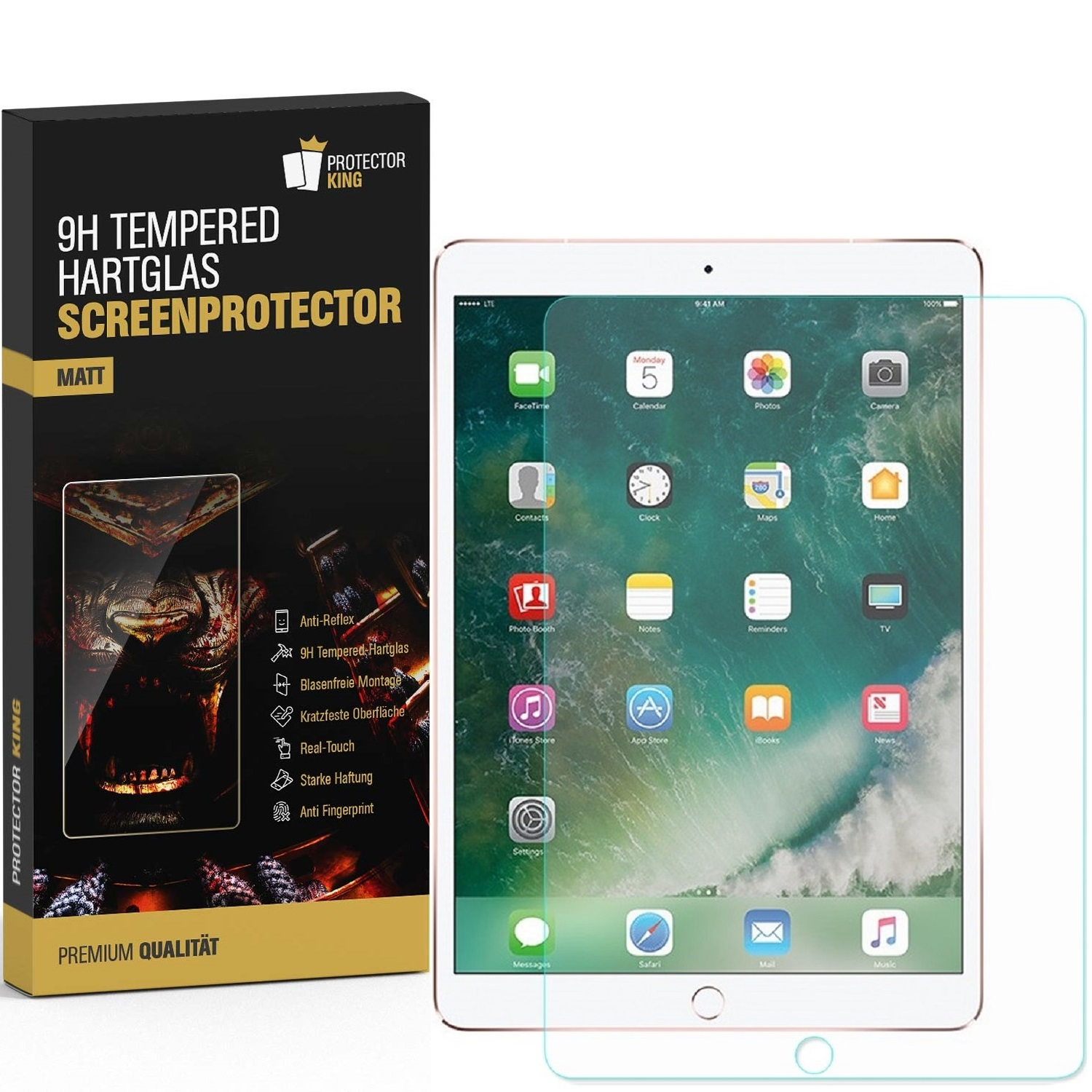 Displayschutzfolie(für Air 6x PROTECTORKING Matt Apple 3 Entspiegelt 10.5) Anti-Reflex Panzerglas iPad 9H