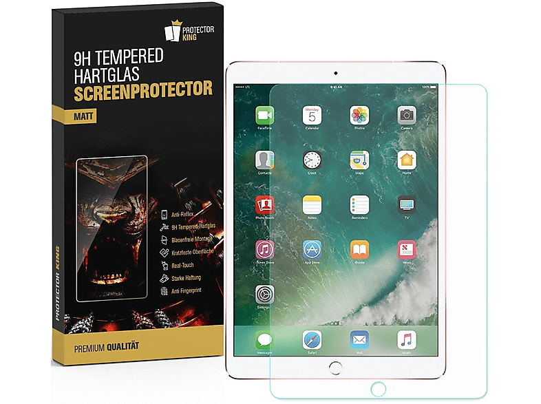 10.5) Air PROTECTORKING Matt iPad Panzerglas Anti-Reflex Apple 3x Displayschutzfolie(für Entspiegelt 3 9H