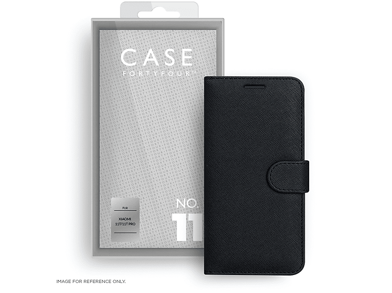 Case 44 No.11 Xiaomi 11T/11T Pro cross grain black, Full Cover, XIAOMI, Xiaomi 11T 5G | Xiaomi 11T Pro, Schwarz