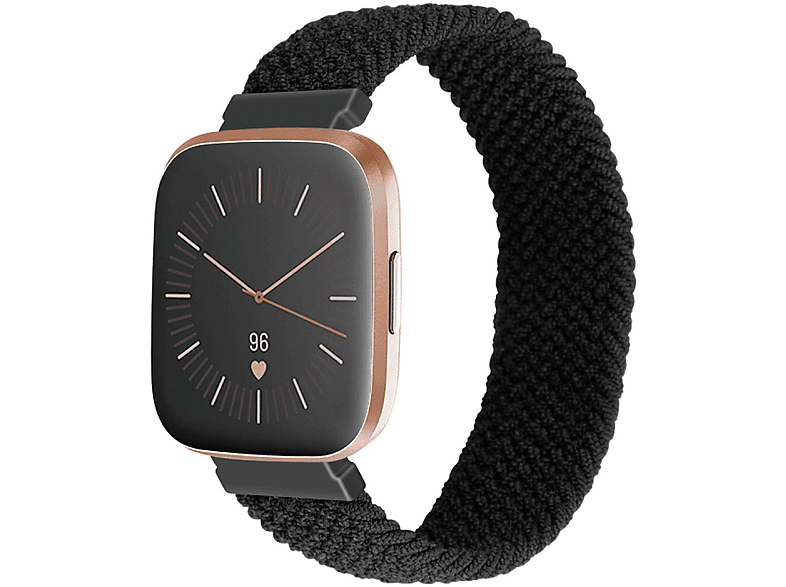 INF Uhrenarmband Nylon, Ersatzarmband, Fitbit, Versa/Versa 2, schwarz