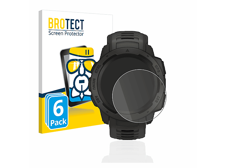 BROTECT Schutzfolie(für Instinct Airglass Solar) 6x Garmin klare