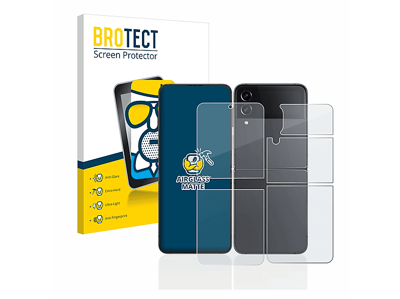 BROTECT Airglass matte Flip Z 4) Samsung Schutzfolie(für Galaxy