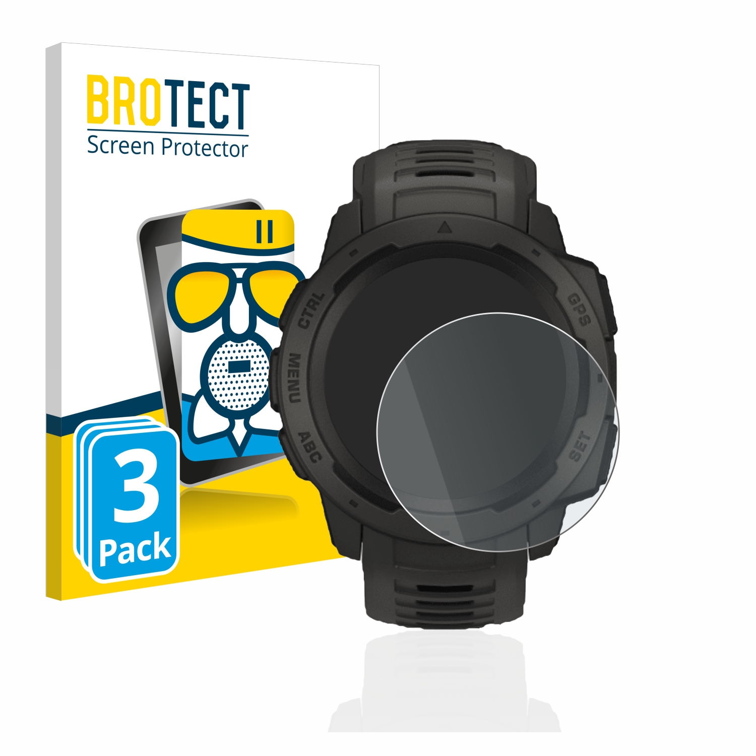 BROTECT 3x Airglass matte Schutzfolie(für Garmin Solar) Instinct