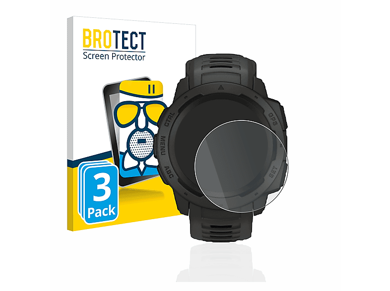 BROTECT 3x Airglass matte Schutzfolie(für Garmin Instinct Solar) | Smartwatch Schutzfolien & Gläser